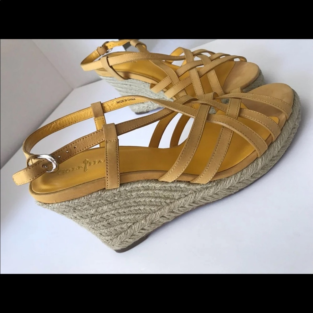 Cole Haan yellow wedges